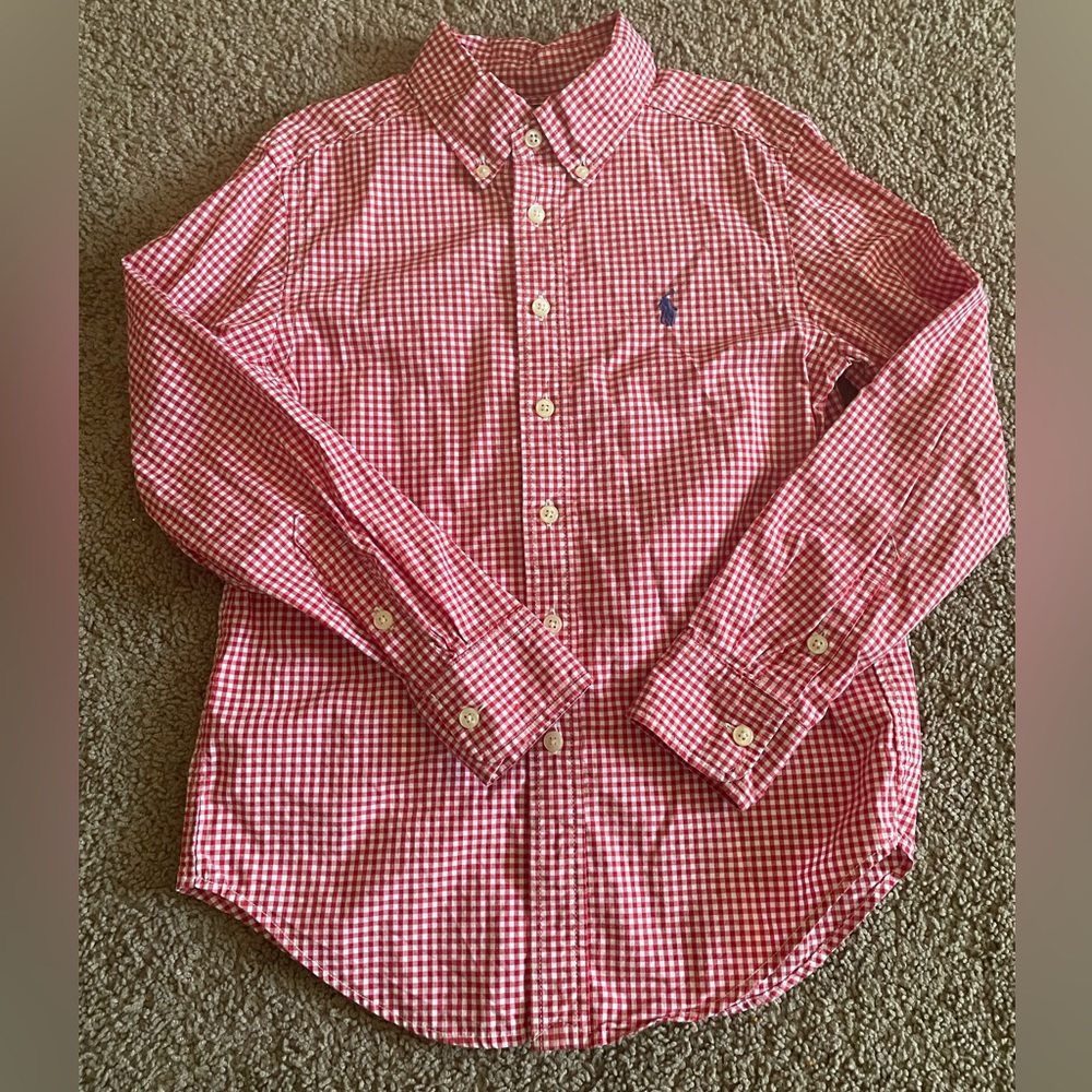 Polo by Ralph Lauren Boys Red Checked Oxford Top